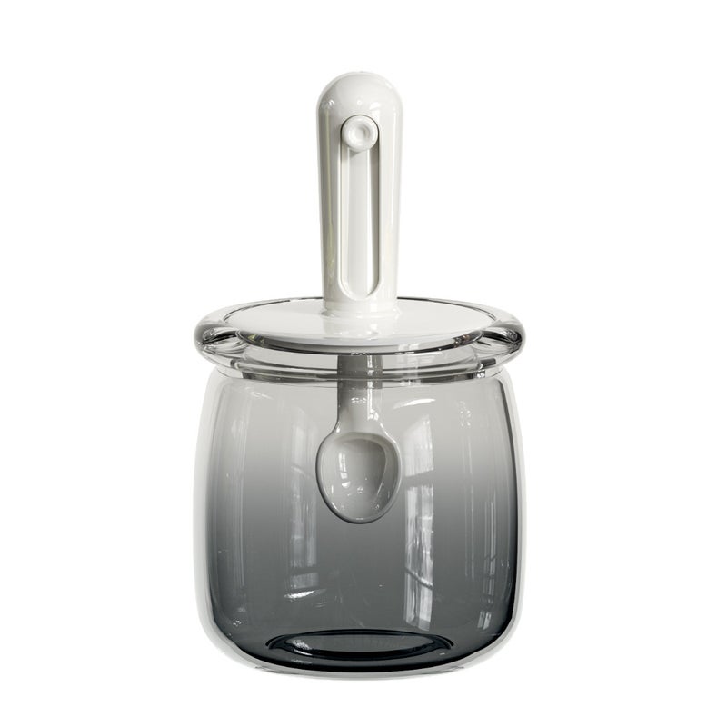Glass Seasoning Jar with Spoon Lid – Modern Kitchen Spice Container - Image 1